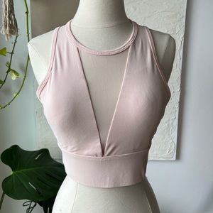 Fabletics Sheer Detailed Crop Workout Top